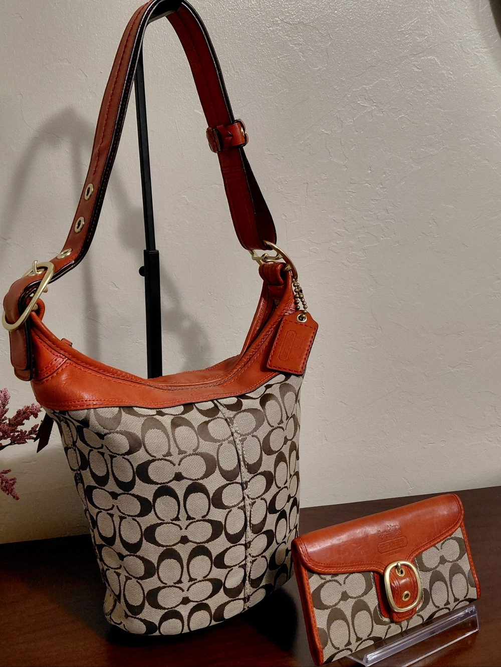 Coach Bleecker Signature Duffle Bag 11437 & Bleeker Wallet Tattersall Lining - Picture 13 of 13